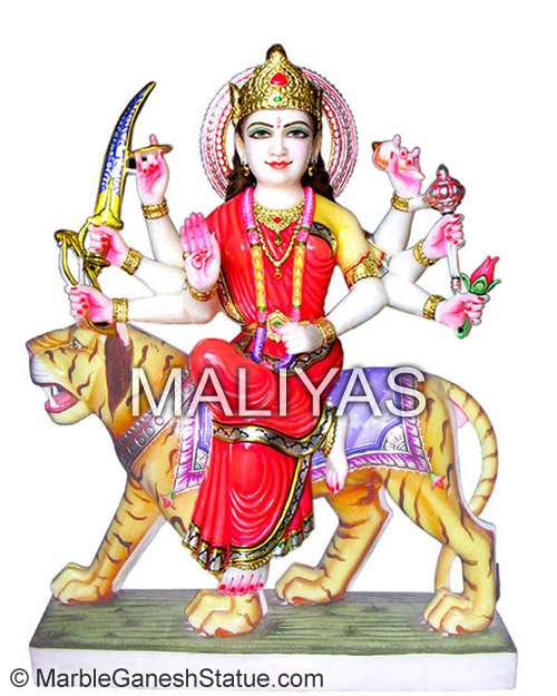 Durga Statue Sitting On Lion