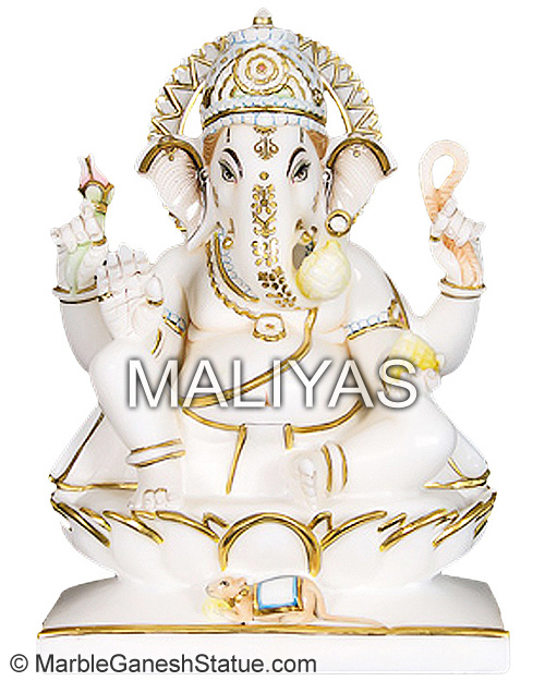 Exquisite Ganesha from White Marble