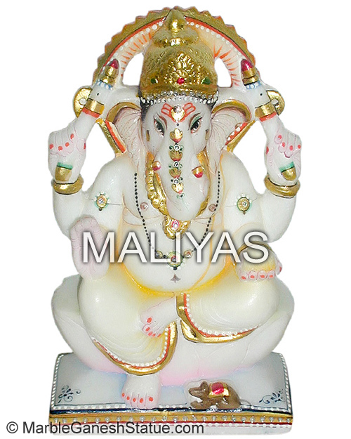 White Marble Ganesha Ji