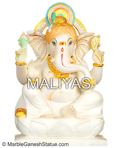 Lord Ganapathi Statue seated on Lotus
