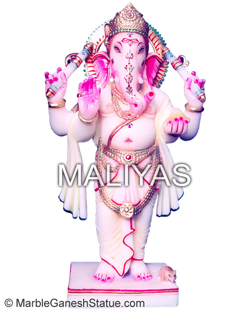 Standing Ganesha Marble Moorti