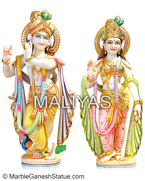 God Marble Statue Radha Krishna