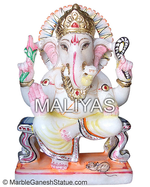 Hand Carved Marble Ganesha