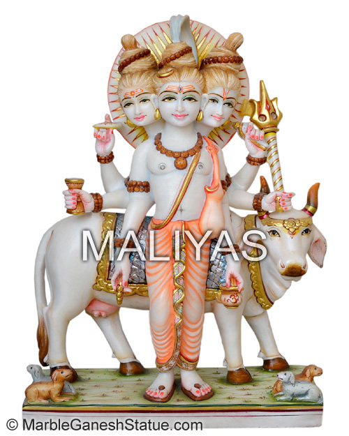 Marble Dattatreya Statue