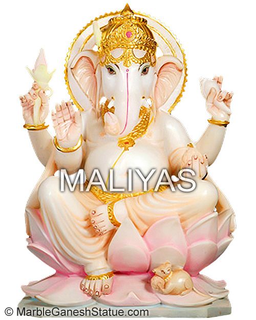 Spotless White Ganesha Statue