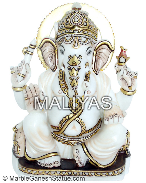 Pure White Marble Ganesh statue
