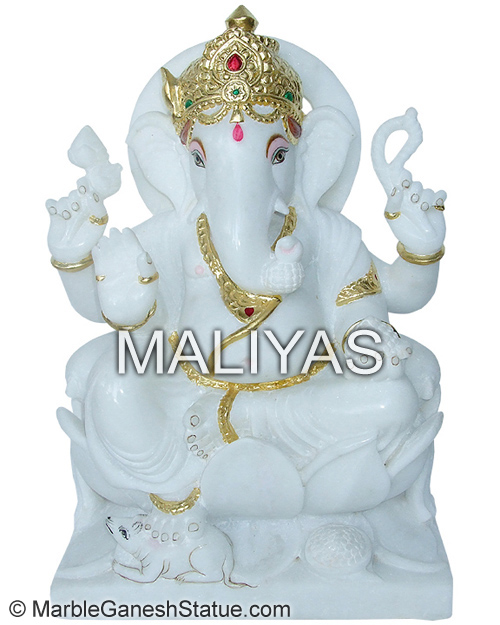 Pure Makrana Marble Ganesha Statue