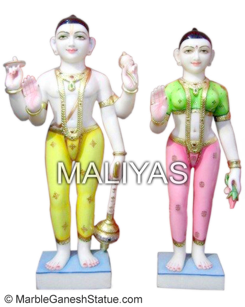 Marble Iskcon Laxmi Narayan Statue