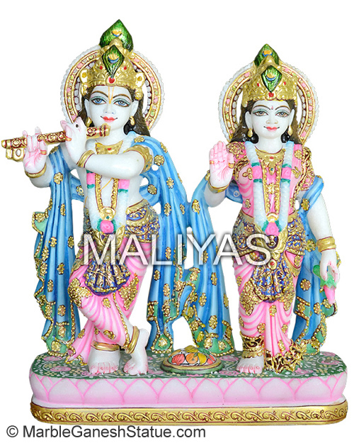 Marble Jugal Radha Krishna Statue