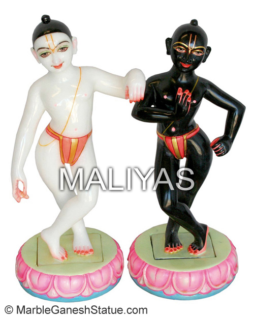 Marble Krishna Balram Statues