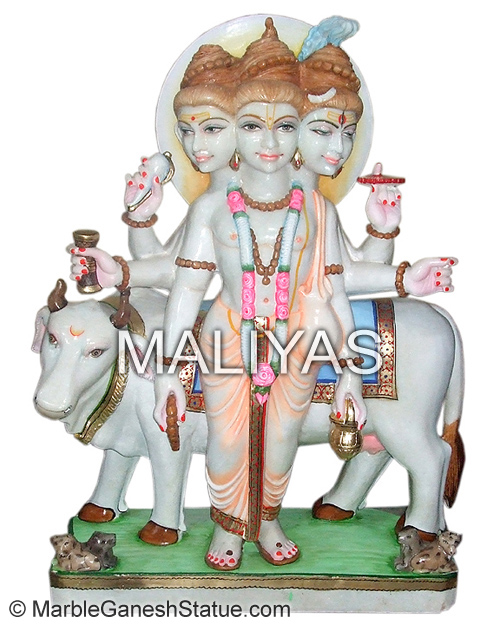 Marble Lord Dattatreya Statue