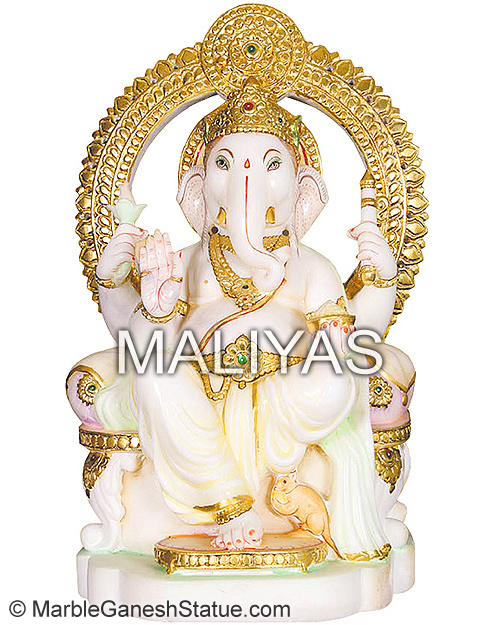 Singhsan marble Ganesha Statue
