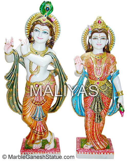 Marble Radha Krishna Statue