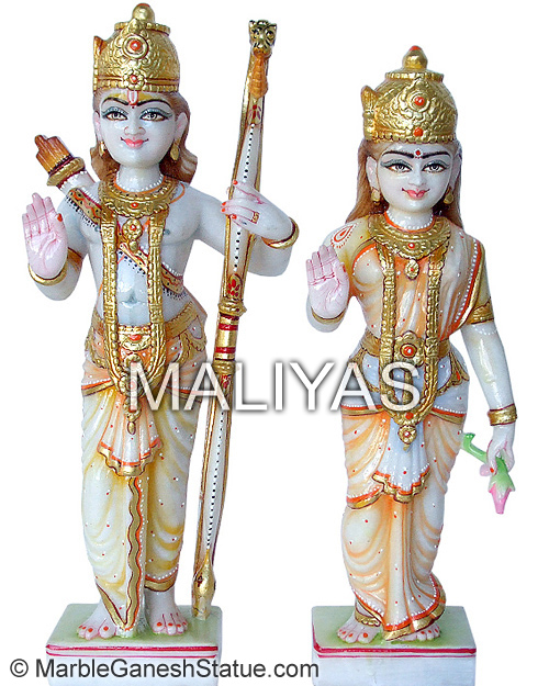 Marble Ram Sita Statues
