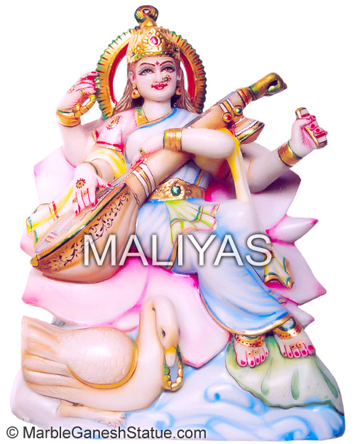 Marble Saraswati Maa Statue