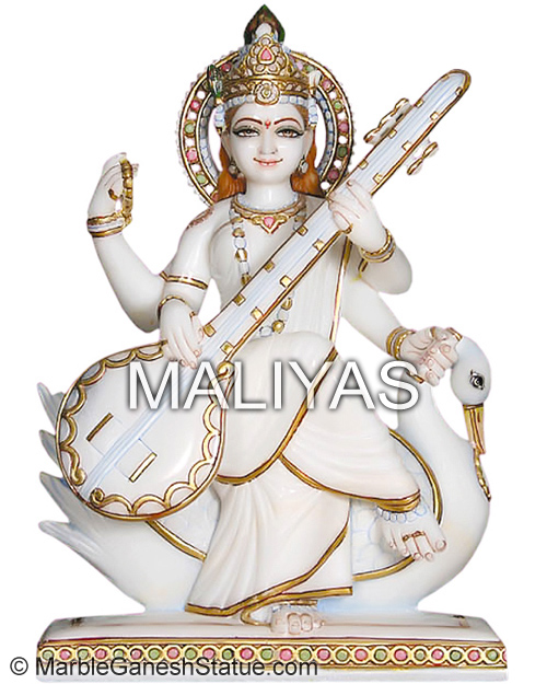 Marble Saraswati Statue