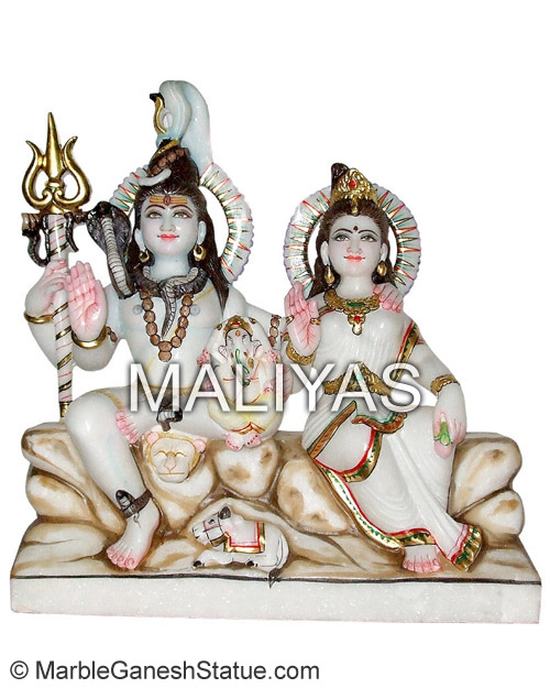 Marble Shankar Parvati Statue