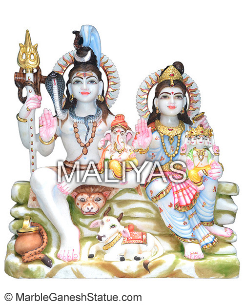 Marble Shankar Parvati Statue