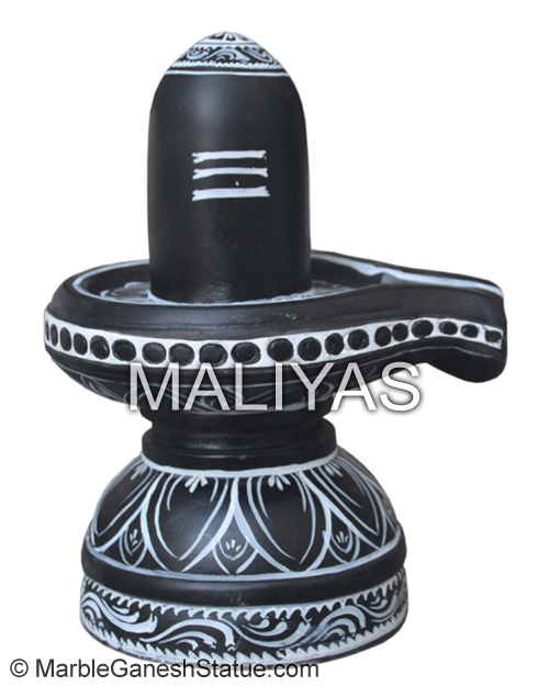 Marble Shiva Lingam with painting