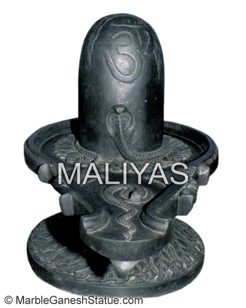 Marble Shiva lingam with Carving