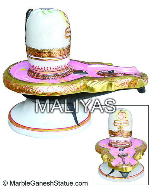 Marble Shivalinga with Painting