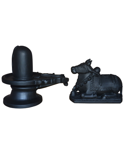 Marble Shivling and Nandi Statue