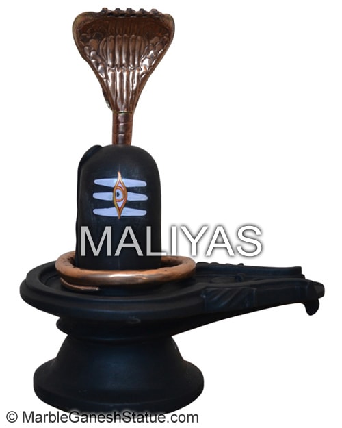 Marble Shivling with brass snake
