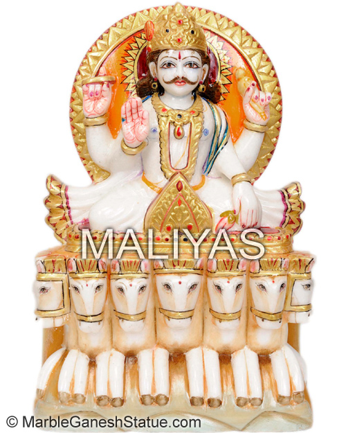 Marble Surya Bhagwan Murti