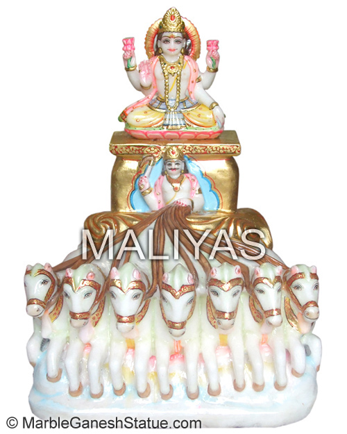 Marble Surya Bhagwan Statue
