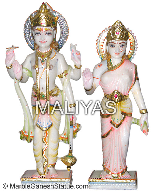Marble Vishnu Laxmi Sculpture