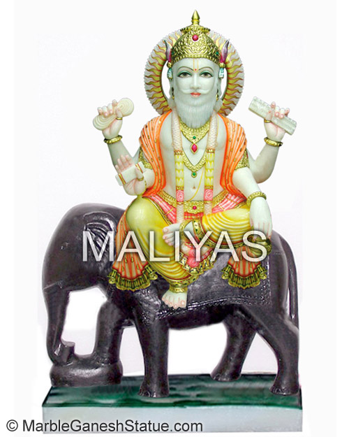 Marble Vishwakarma Moorti