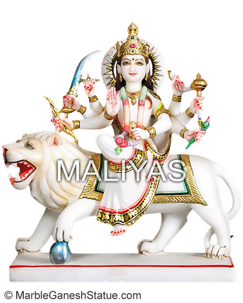 Marble White Durga Maa Statue