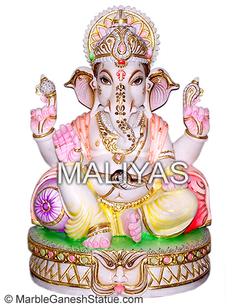 Marble White Statue Ganesh