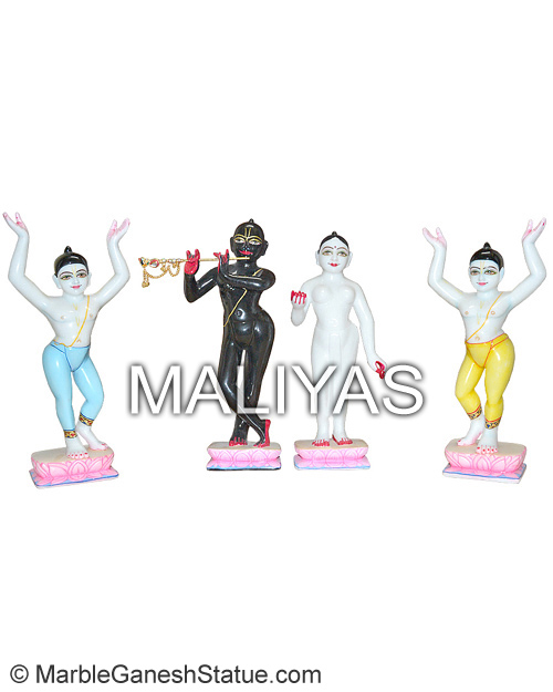 Radha Krishna with Gaura Nitai statue