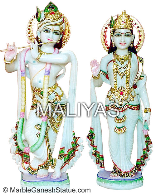 Religious Marble Radha Krishna Statue