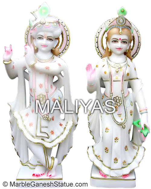 Religious Radha Krishna Marble Statue