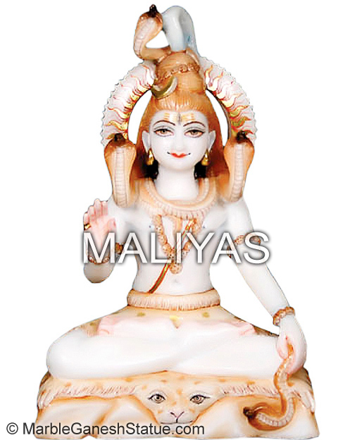 White Makrana Marble Shankar Statue