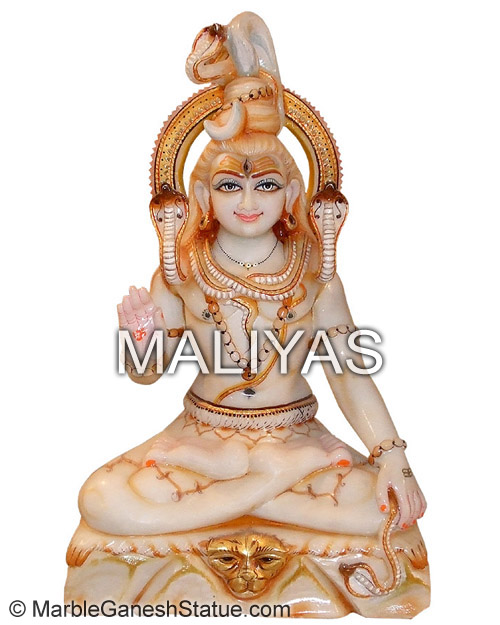 White Makrana Marble Shiva Statue