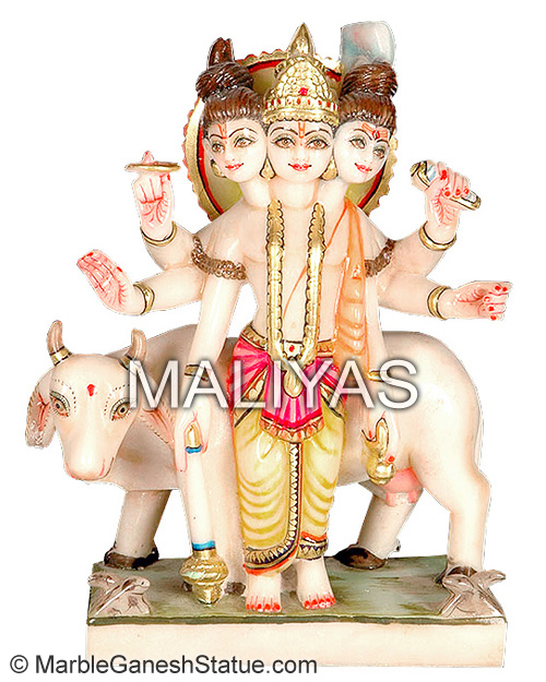 White Marble Dattatreya Moorti