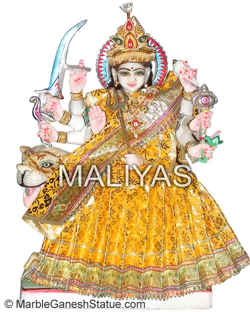 White Marble Durga Mata Statue