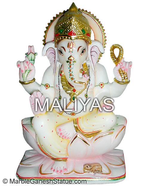 White Marble Ganesh Statue
