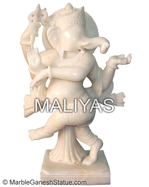 Marble Dancing Ganesha Statue