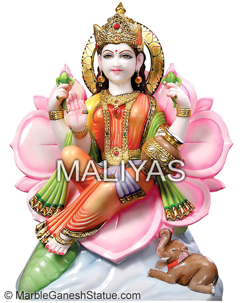 White Marble Lakshmi Statue