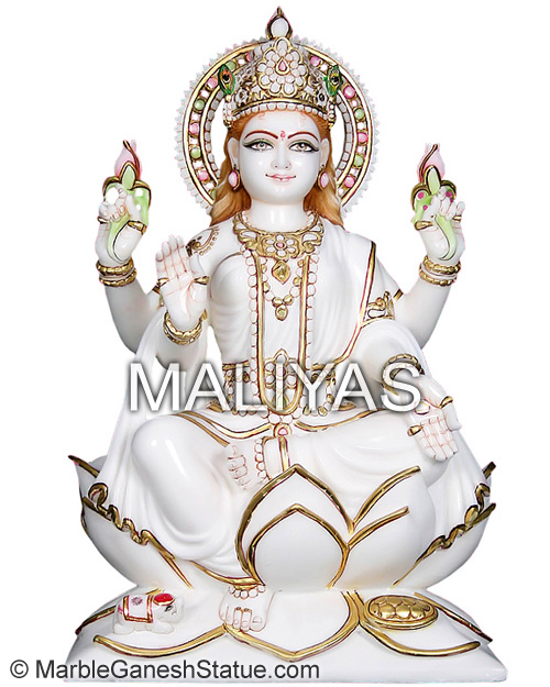 White Marble Laxmi Statue