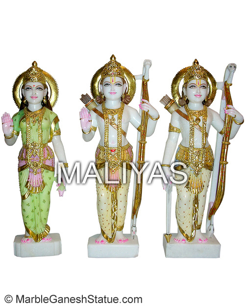 White Marble Ram Laxman Sita Statue