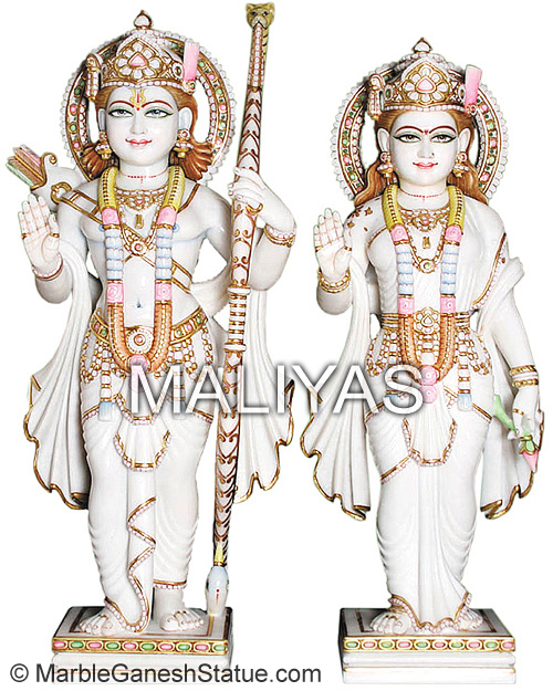 White Marble Ram Sita Statue