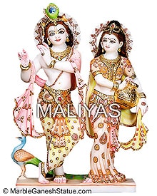 Marble Idol Radha Krishna Statue