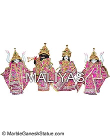 Marble Radha Krishna with Gaura Nitai