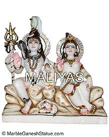 Marble Shankar Parvati Statue