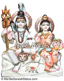 Marble Shankar Parvati Statue